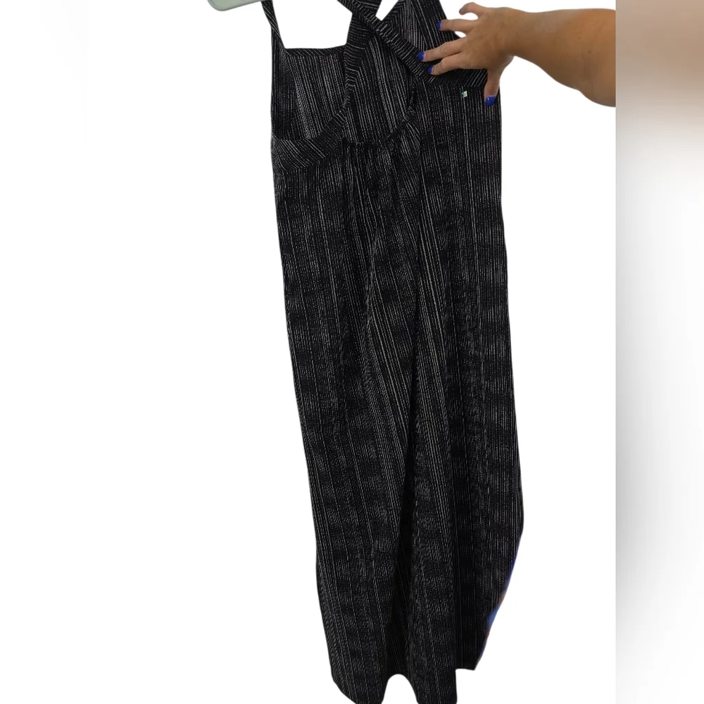 Athleta Arrival Maxi Dress Amara Stripe Black White Large Tall - Picture 5 of 6